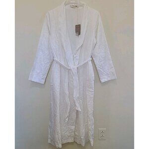 NWT Coyuchi Women’s Sateen Terry Robe Size S Alpine White